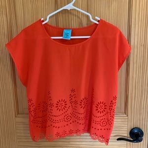 Women’s Red Die-Cut Flower Shirt - never worn!